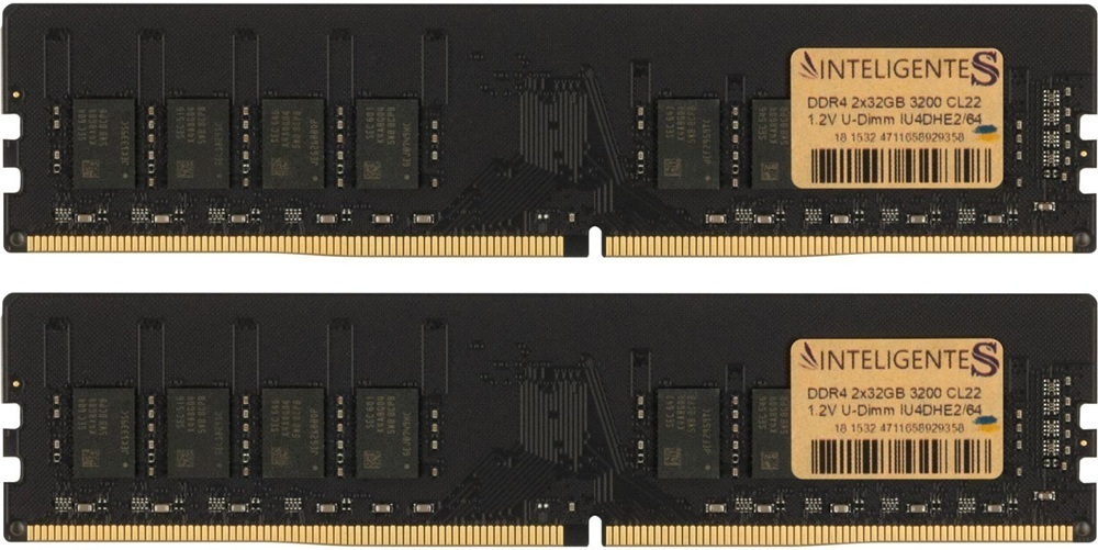 Память для ПК INTELIGENTES DDR4 64GB (2x32GB) 3200 MHz (IU4DHE2/64) фото 1