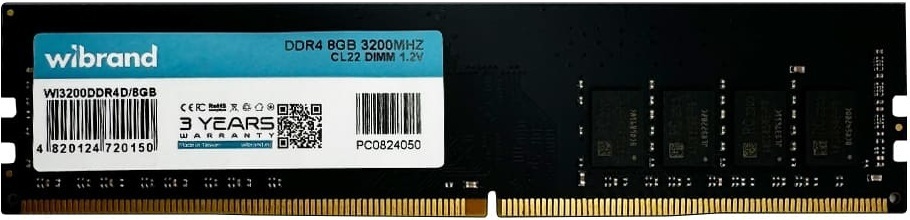 Пам'ять для ПК Wibrand DDR4 8GB 3200 MHz (WI3200DDR4D/8GB)фото1