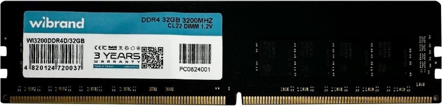 Пам'ять для ПК Wibrand DDR4 32GB 3200 MHz (WI3200DDR4D/32GB)фото1