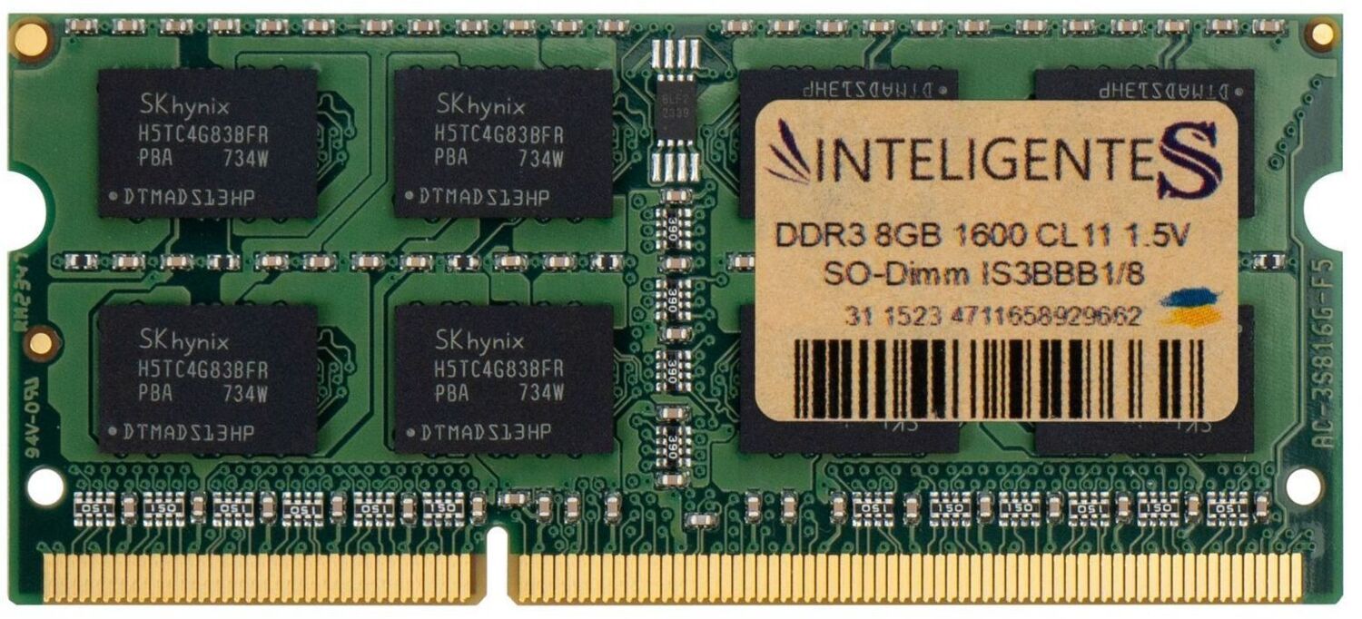 Память для ноутбука INTELIGENTES SoDIMM DDR3 8GB 1600 MHz (IS3BBB1/8)