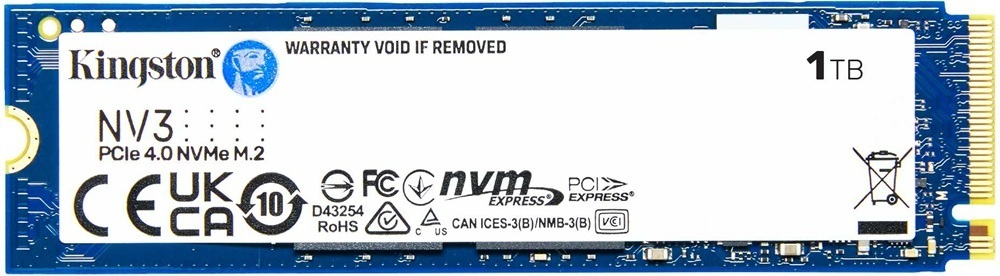 SSD накопитель Kingston M.2 2280 1TB (SNV3S/1000GBK) фото 1