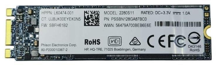 SSD накопичувач HP M.2 2280 128GB S11 (PSSBN128GA87BCO) фото1