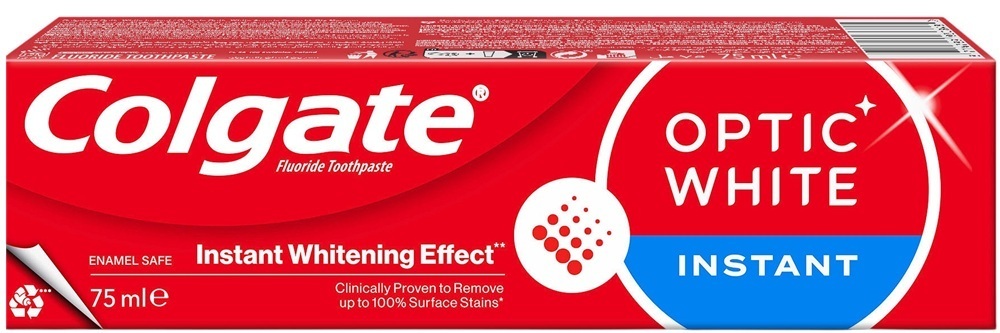 Зубна паста Colgate Optic White Миттєве Відбілювання 75 млфото1