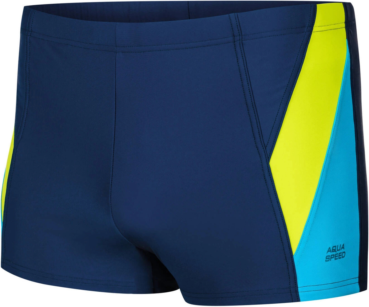 Плавки-боксеры мужские AQUA SPEED Logan 226-426 2XL темно-синие/голубые/желтые фото 1