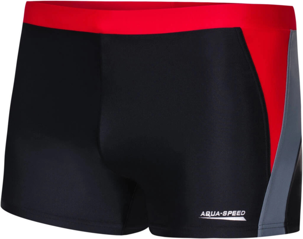 Плавки-боксеры мужские AQUA SPEED Dario 346-16 XL черные/красные/серые фото