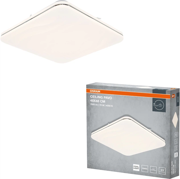 Светильник НСП OSRAM CEILING PAVO 48?48 см, квадратный, 72 Вт, 4000 К фото 1
