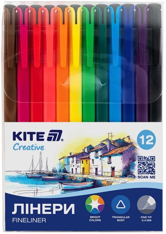 Лінери Kite Creative, набір 12шт (K-1164) фото1