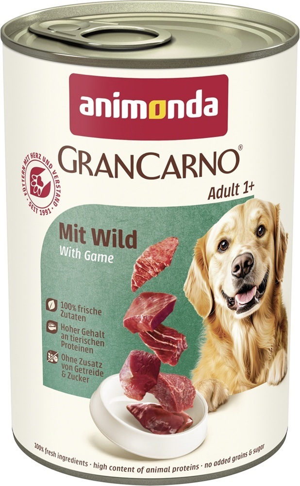 Корм влажный для собак Animonda GranCarno Adult Game с дичью 400 г фото1