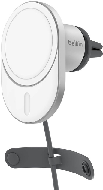Автомобільний тримач смартфона Belkin Qi2 з бездротовою зарядкою (дефлектор) (WIC008BTGR-NCV2)фото1