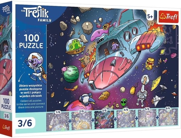 Пазл Trefl The Treflik Family Гондуш в ракете 3/6 100 элементов (5900511165432)