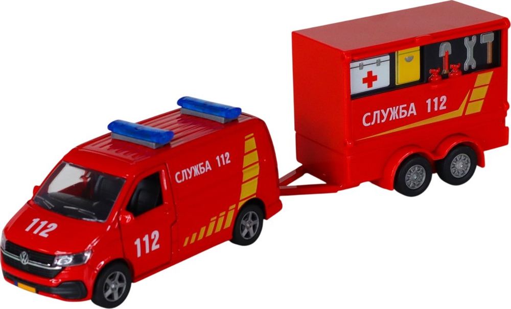 Ігровий набір TechnoDrive Volkswagen Служба 112 (з причіпом) (520322.270) фото1
