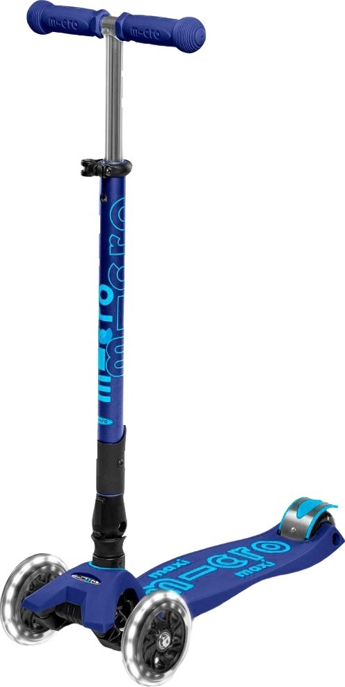 Самокат Micro серии Maxi Deluxe Foldable LED – Темно-синий (MMD099) фото 1