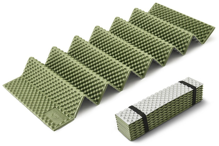 Коврик туристический складной одноместный IXPE Naturehike CNK2450WS044 с алюминиевой пленкой, оливковый (6927595788356)