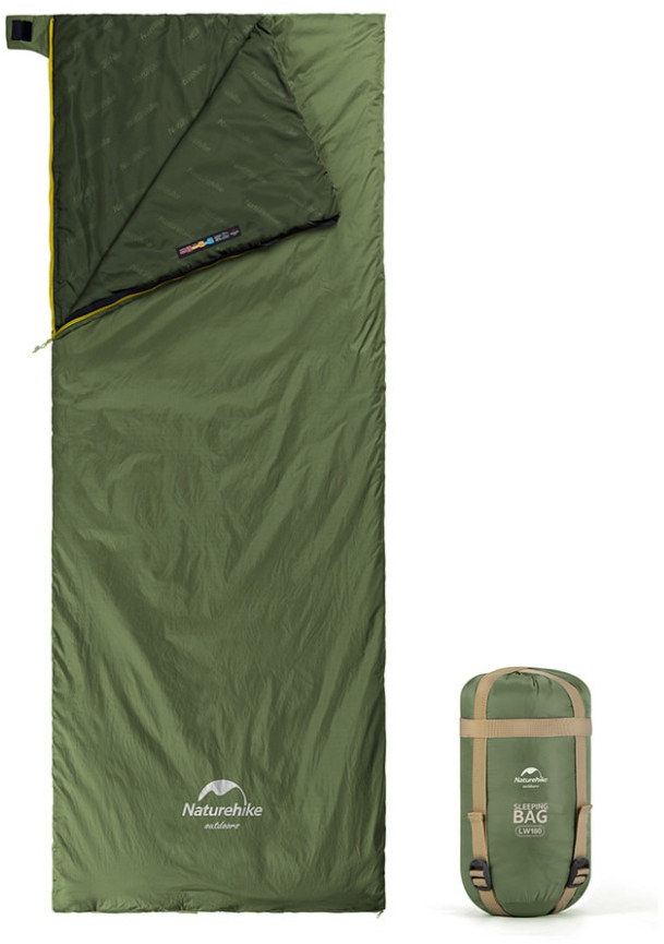 Спальный мешок Naturehike LW180 Mini NH21MSD04, левый, темно-зеленый (6975641884347) фото1