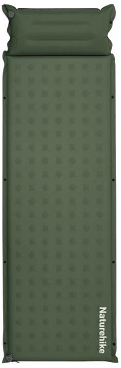 Матрац із подушкою, самонадувний одномісний Naturehike CNK2550WS025 зелений (6977465868787) фото1