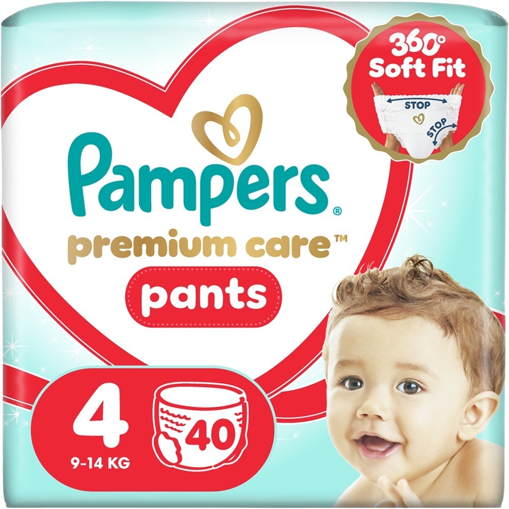 Підгузники-трусики Pampers Premium Care Pants Maxi (9-15 кг) Економ 40 штфото1