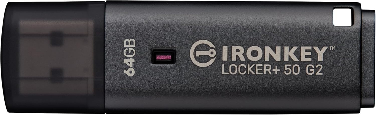 

Накопитель Kingston 64GB USB 3.2 Type-A Gen1 IronKey Locker+ 50 G2 (IKLP50G2/64GB)