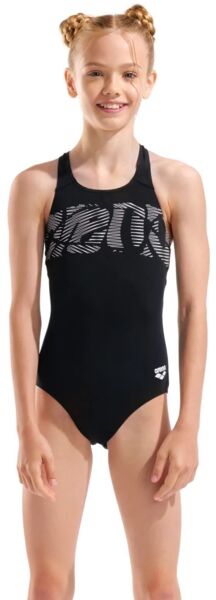 Купальник Arena Graphic Swimsuit V Back 006680-501 140 черный/белый фото 