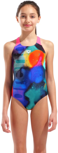 Купальник Arena Spray Paint Swimsuit Swim Pro 010286-590 164 черный/синий/розовый фото 