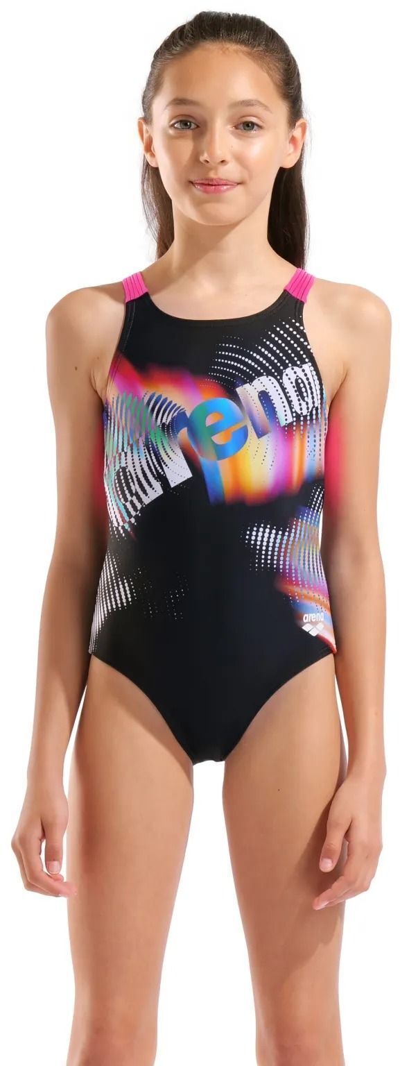 Купальник Arena Lit Logo Swimsuit V Back L 010690-590 140 розовый/черный фото 1