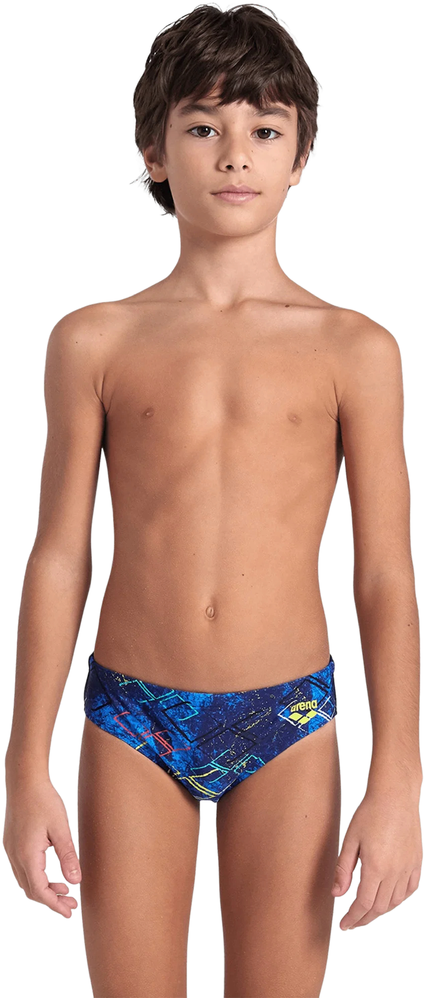 Плавки Arena Daly Swim Briefs 003298-809 128 темно-синие/синие/бирюзовые/желтые фото 1