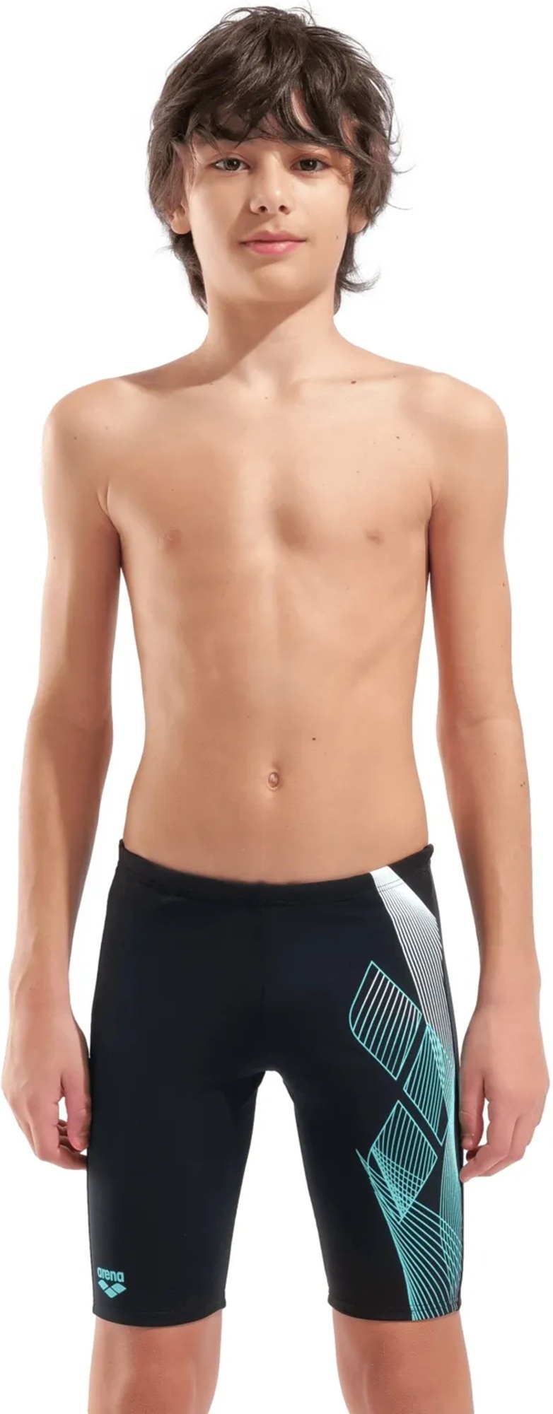 Плавки-шорты для мальчиков Arena Sea Water Swim Jammer 008995-508 116 черные/бирюзовые фото1