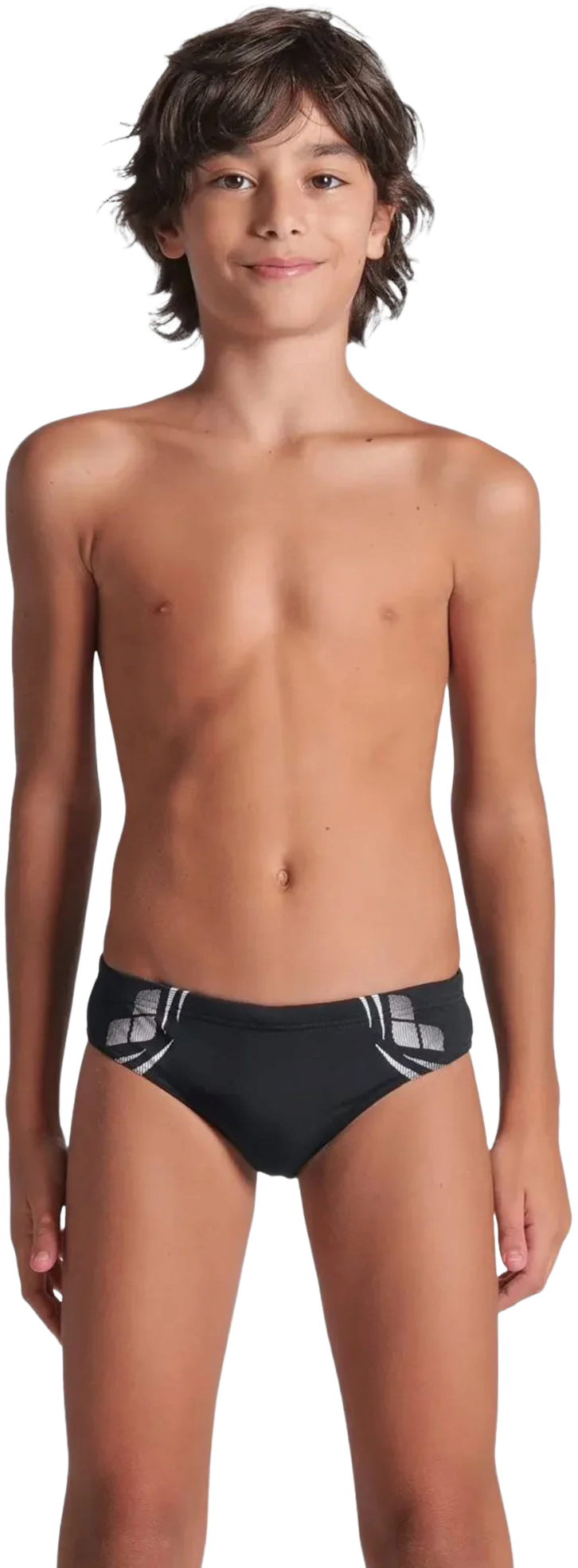 Плавки-слипы для мальчиков Arena Poseidonia Swim Briefs 009009-501 128 черные/белые фото1