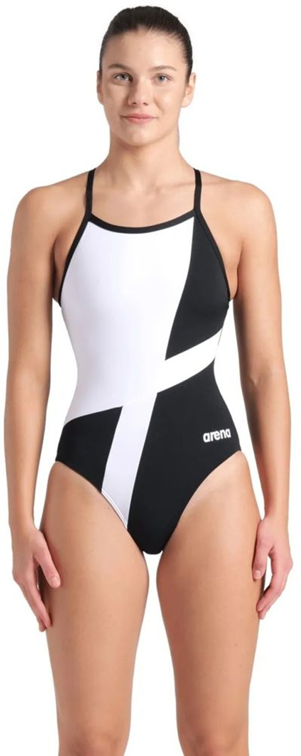 Купальник Arena Diamond Swimsuit Lightdrop Bac 007757-510 42 черный/белый фото1