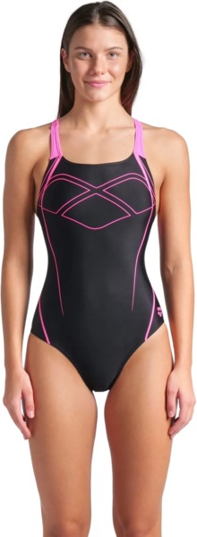 Купальник Arena Graphic Swimsuit Swim Pro Back 009024-590 38 рожевий/чорний фото