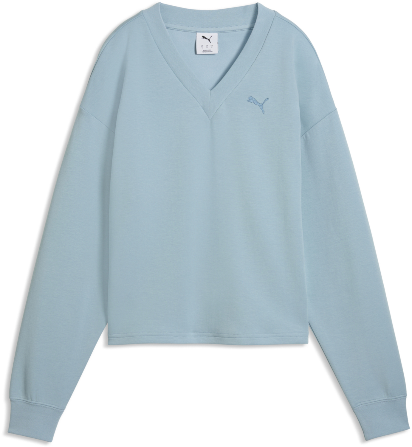 Свитшот женский Puma Ess Elevated V-Neck Cre Dk 691816-47 L голубой