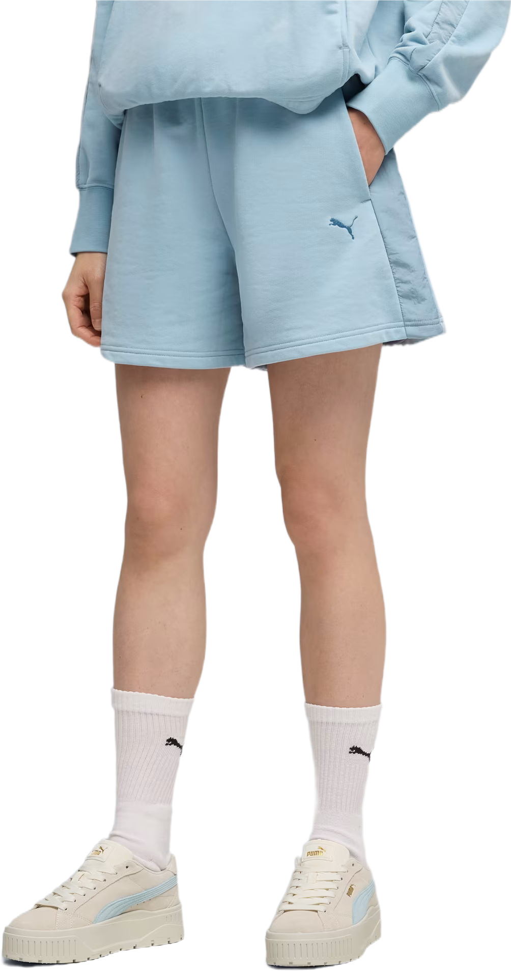 Спортивные шорты женские Puma Her High-aist Shorts 691892-47 S голубые фото 1