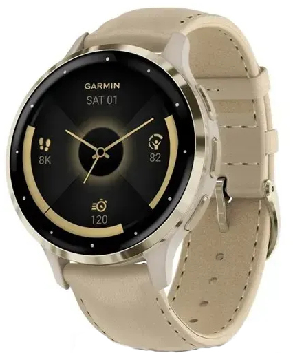 Смарт-годинник Garmin Venu 3S French Gray + Soft Gold Leather (010-02785-55)фото1
