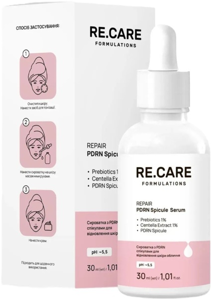 

Сыворотка Re.Care Repair PDRN Spicule Serum со спикулами для восстановления кожи лица 30 мл