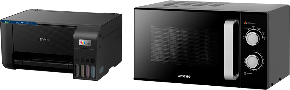 Комплект МФУ струменеве Epson EcoTank L3201 + Мікрохвильова піч ARDESTO GO-M923Bфото1