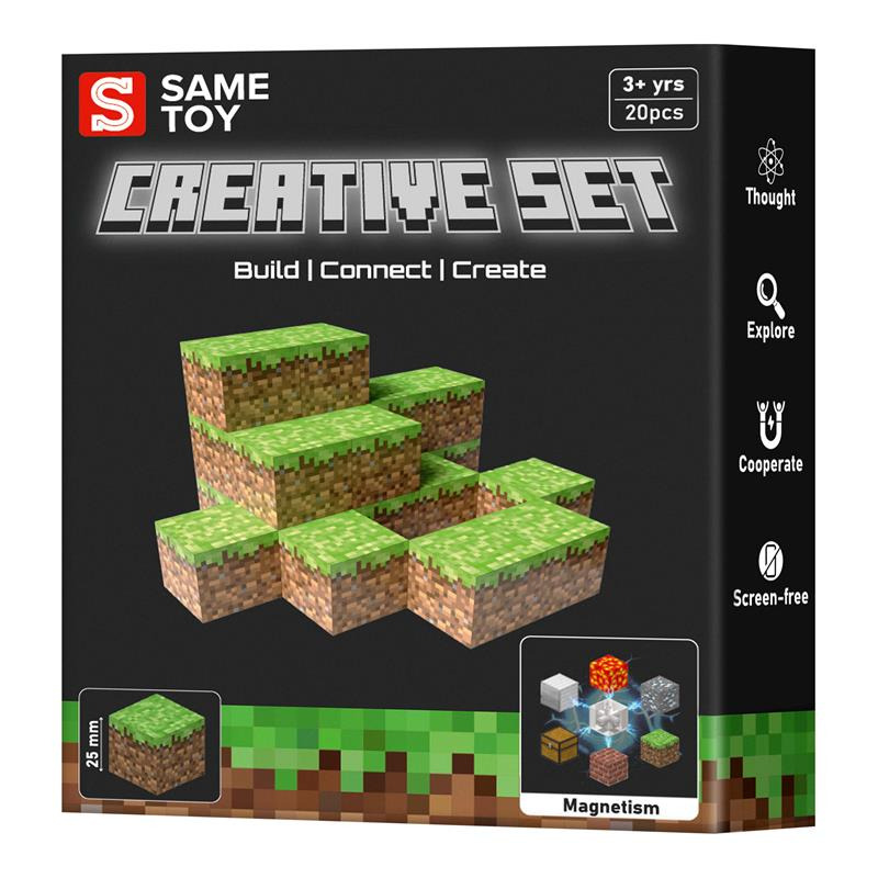 Магнітний конструктор Same Toy Creative Set Grass (MCRAFT-2002-SM)фото1