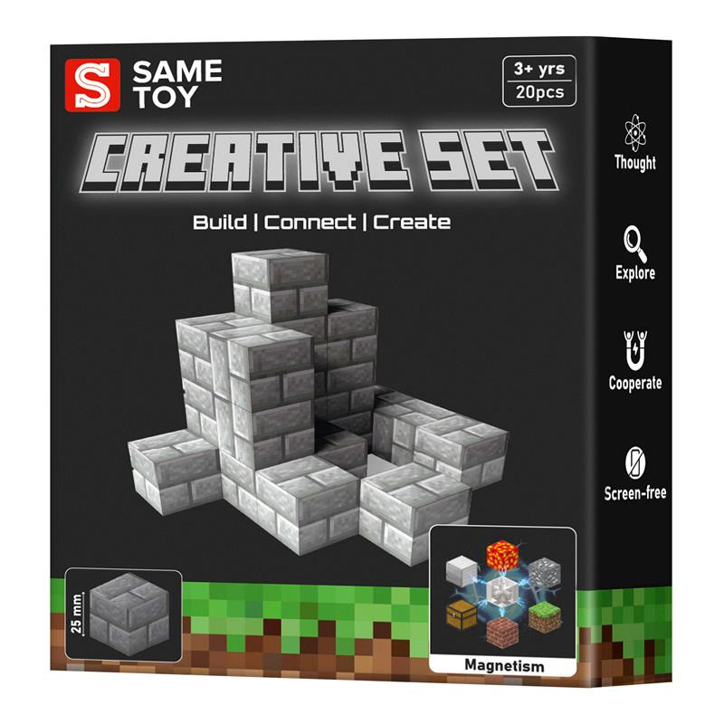 Магнітний конструктор Same Toy Creative Set Stone (MCRAFT-9862-SM)фото1
