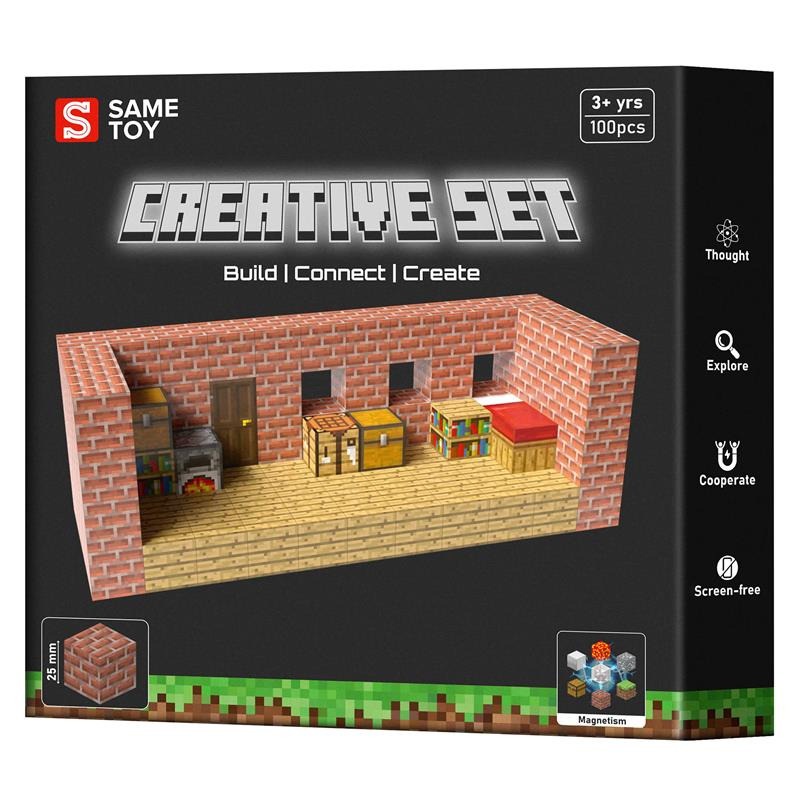Магнітний конструктор Same Toy Creative Set Brick House (MCRAFT-1110-SM)фото1