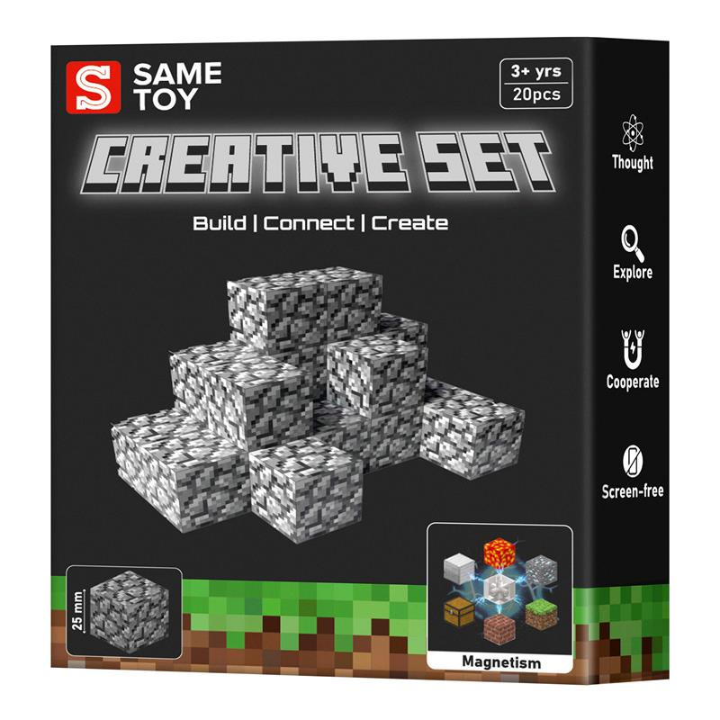 Магнітний конструктор Same Toy Creative Set Cobblestone (MCRAFT-4004-SM)фото1