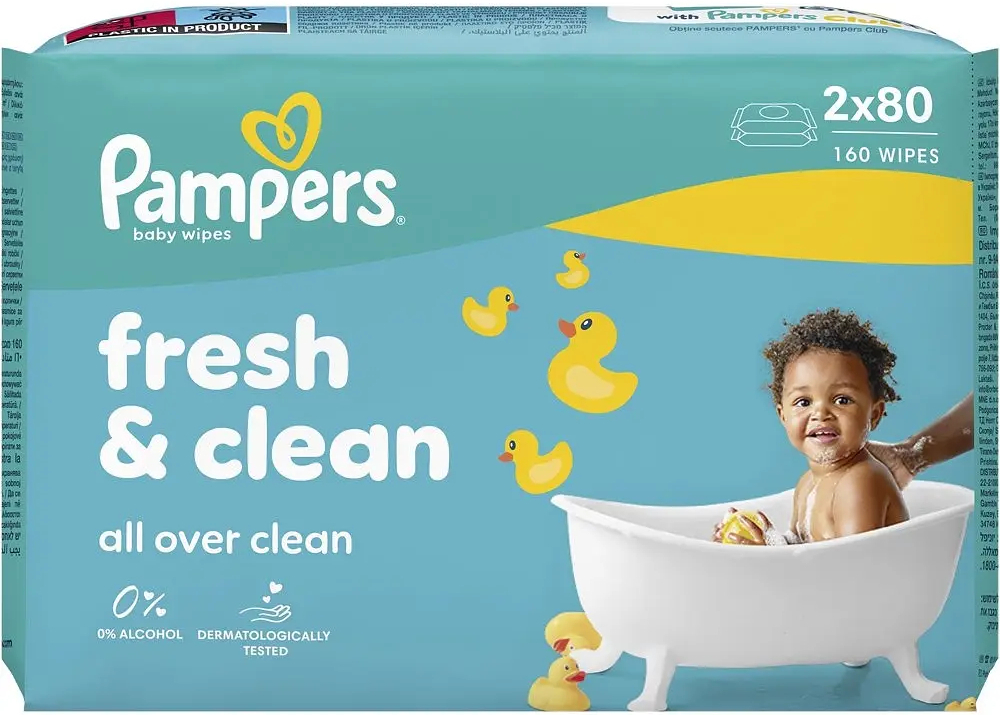 Салфетки влажные детские Pampers Fresh Clean 2 x 80 шт фото 1