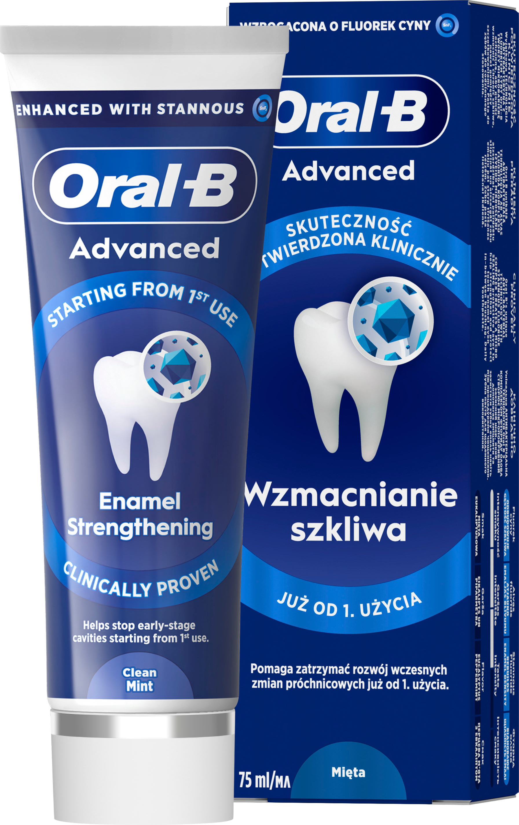 Зубная паста Oral-B Advanced Gum Protection Укрепление эмали Чистая мята 75 мл фото 1