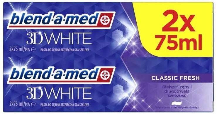 Зубная паста Blend-a-med 3D White Классическая свежесть 2 x 75 мл фото 1