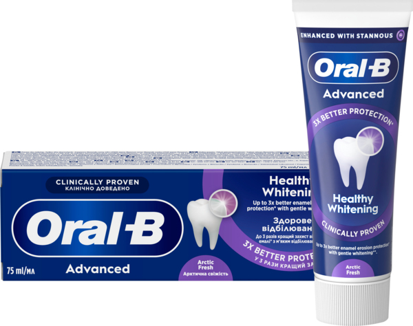 Зубная паста Oral-B Advanced Healthy Whitening Здоровая отбелка Арктическая свежесть 75 мл