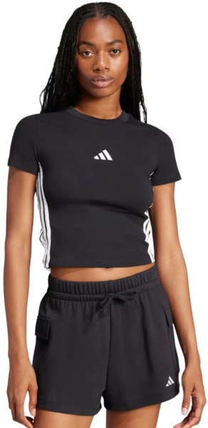 Футболка хлопковая женская Adidas W 3S SJ BABY T JC8325 S черная фото 