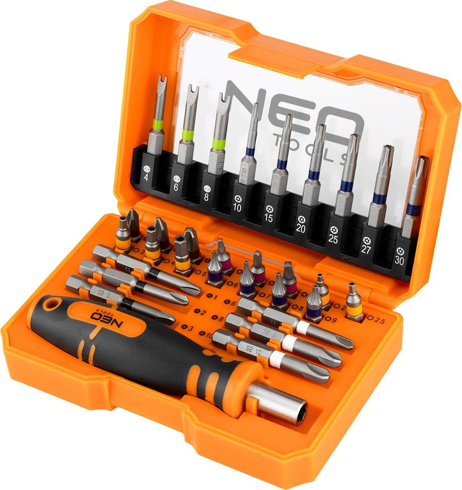 Набор бит с битодержателем Neo Tools 1/4" 31шт (56-602) фото 1