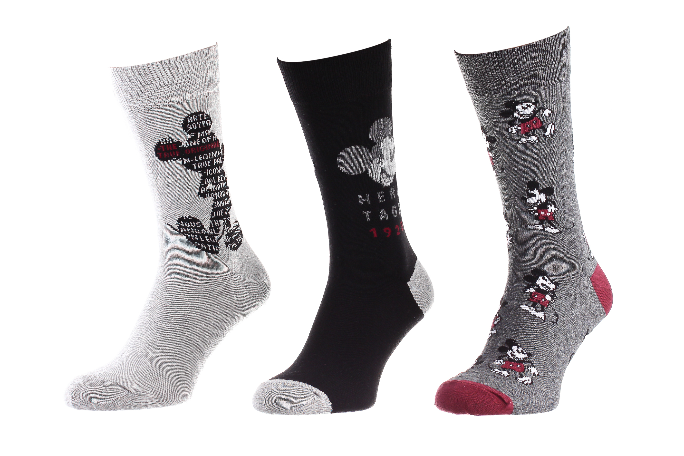 Шкарпетки дитячі Disney Mickey Ecriture Dans Mickey 93154162-1 39-42 сірі/чорні фото1