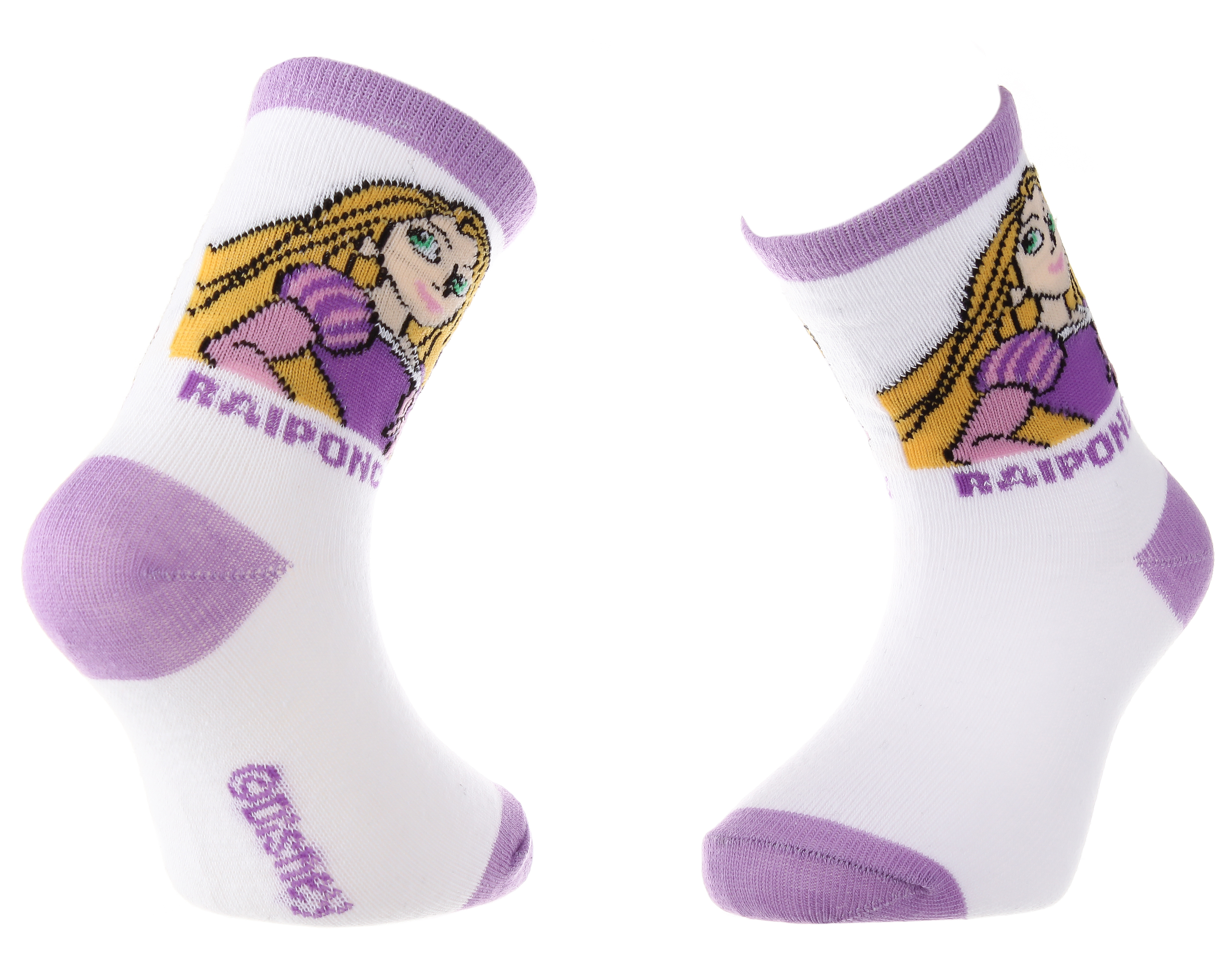 Шкарпетки дитячі Disney Princess Raiponce 43891047-7 19-22 білі/фіолетові фото1