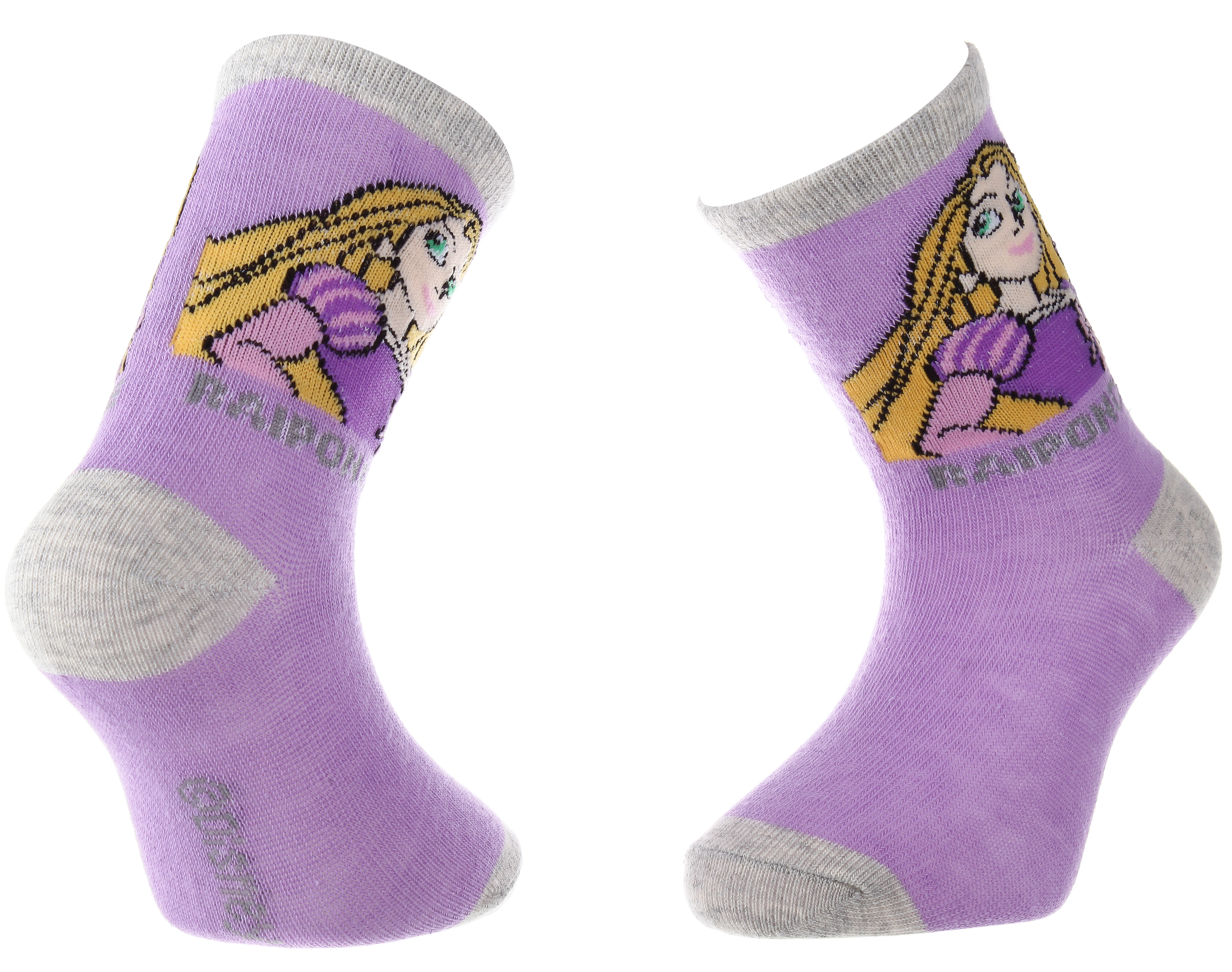 Шкарпетки дитячі Disney Princess Raiponce 43891047-8 23-26 світло-сірі/рожеві фото1