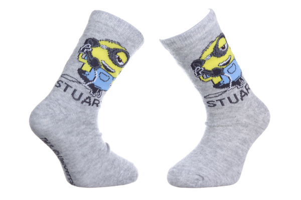 Шкарпетки дитячі Minions Stuart 83897920-6 31-34 світло-сірі фото