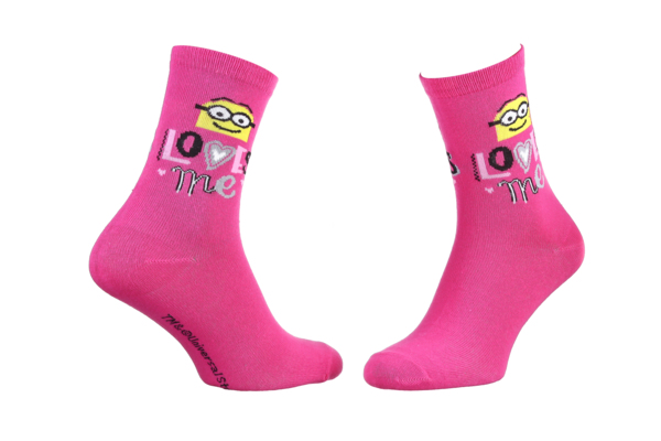 Шкарпетки дитячі Minions Loves Me 13890131-3 36-41 темно-рожеві фото