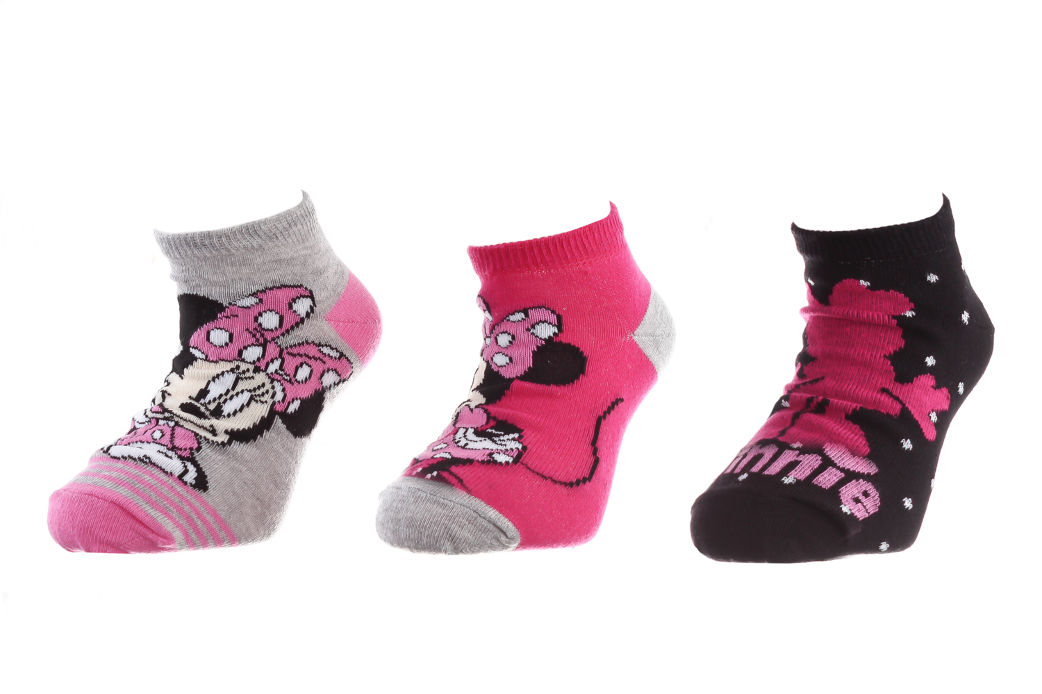 Набор носков детских Disney Minnie Contour 83152162-2 31-35 3 шт пурпурные/розовые/серые